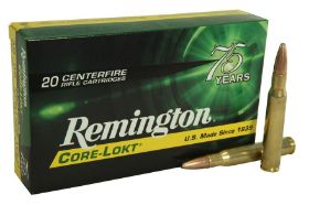 REMINGTON EXPRESS 30-06 SPRINGFIELD AMMO 165 GRAIN CORE-LOKT POINTED SOFT POINT - R3006B Remington Express 30-06 Springfield Ammo 165 Grain Core-Lokt Pointed Soft Point ammo for sale online at cheap discount prices with free shipping available on bulk 30-06 Springfield ammunition only at our online store TargetSportsUSA.com. Target Sports USA carries the entire line of Remington ammunition for sale online with free shipping on bulk ammo including this Remington Express 30-06 Springfield Ammo 165 Grain Core-Lokt Pointed Soft Point. Remington Express 30-06 Springfield Ammo 165 Grain Core-Lokt Pointed Soft Point ammo review offers the following information; Remington Express 30-06 Springfield ammo features 165 Grain Core-Lokt Pointed Soft Point bullets. Remington Core-Lokt is ideal for the hunters with a desire for filling their deer tags. For more than six decades, Remington Core-Lokt has remained the leader in centerfire deer ammunition. The Core-Lokt bullet is one of the most effective bullets developed and utilizes the original controlled expansion bullet design. Core-Lokt line by Remington provides a range of bullet weights for every centerfire hunting caliber. These Pointed Soft Point bullets by Remington Express 30-06 Springfield ammo combine the expansion capabilities of a traditional soft point bullet with the longer range performance capabilities of the spitzer shaped bullet. These features of the Remington Express 30-06 Springfield ammo offer a deeper penetration than a hollow point bullet too. Express 30-06 Springfield ammo is packaged in boxes of 20 rounds and cases of 200 rounds with free shipping available on bulk orders. Remington has been a trusted brand for years when it comes to the production of good quality bullets at economical prices. Remington ammo is produced mostly for those shooters looking to go hunting. With the perfect ammo bullets for each caliber of centerfire rifles, rimfire, shotguns, UMC, and pistols and revolvers. Remington Core-Lokt is ideal for the hunters with a desire for filling their deer tags For more than six decades, Remington Core-Lokt has remained the leader in centerfire deer ammunition The Core-Lokt bullet is one of the most effective bullets developed and utilizes the original controlled expansion bullet design MPN R3006B UPC 047700055206 Manufacturer REMINGTON AMMO Caliber 30-06 SPRINGFIELD AMMO Bullet Type PSP -Pointed Soft Point Muzzle Velocity 2800 fps Muzzle Energy 2872 ft. lbs Primer Boxer Casing Brass Casing Ammo Rating Hunting 30-06 Springfield Ammo