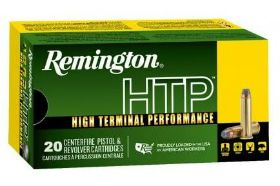 REMINGTON HTP 357 MAGNUM AMMO 110 GRAIN SEMI JACKETED HOLLOW POINT - RTP357M7A Remington HTP 357 Magnum Ammo 110 Grain Semi Jacketed Hollow Point ammo for sale online at cheap discount prices with free shipping available on bulk 357 Mangum ammunition only at our online store TargetSportsUSA.com. Target Sports USA carries the entire line of Remington ammunition for sale online with free shipping on bulk ammo including this Remington HTP 357 Magnum Ammo 110 Grain Semi Jacketed Hollow Point. Remington HTP 357 Magnum Ammo 110 Grain Semi Jacketed Hollow Point ammo review offers the following information; As a semi-jacketed hollow point, the bullet has just enough jacket to prevent lead-on-steel contact in the bore, which acts to preserve a firearm’s accuracy. The actual nose cavity isn’t constricted by the jacket, however, so it encounters little resistance as it initiates up to double-diameter terminal expansion. Remington made these rounds even more dependable by loading them with nickel-plated brass cases. They’re extra smooth to facilitate chambering and extraction from a cylinder or rifle’s action, as well as corrosion resistant. Remington’s famous Kleanbore primers always see to surefire ignition! MPN RTP357M7A UPC 047700497204 Manufacturer REMINGTON AMMO Caliber 357 MAGNUM AMMO Bullet Type Semi Jacketed Hollow Point Muzzle Velocity 1295 fps Muzzle Energy 410 ft. lbs. Primer Boxer Casing Brass Casing Ammo Rating Range Training, Self Defense, Hunting 357 Magnum Ammo
