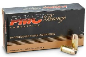 PMC BRONZE 45 ACP AUTO AMMO 185 GRAIN JACKETED HOLLOW POINT - 45B PMC Bronze 45 ACP AUTO Ammo 185 Grain Jacketed Hollow Point for sale online at cheap discount prices with free shipping on bulk ammo available including this PMC 45 ACP ammunition only at our online store TargetSportsUSA.com. Target Sports USA has the entire line of PMC ammo for sale online including this target and practice round PMC 45 ACP AUTO ammo with free shipping on bulk ammo. PMC Bronze 45 ACP AUTO Ammo 185 Grain Jacketed Hollow Point review offers the following information; No other ammunition manufacturer can assure greater uniformity and reliability than PMC! This PMC Bronze 45 ammo is loaded with a 230 grain Full Metal Jacket bullet. A precisely engineered copper jacket and swagged lead core provide the necessary concentricity and balance for optimum accuracy. The same quality and dependability built into PMC's Starfire ammunition is incorporated throughout their extensive line of PMC Bronze training ammo and standard hollow point or soft point bullets. PMC Bronze 45 ammo is non-corrosive, new production ammunition in boxer primer and brass cases. This PMC ammo is reloadable for those high volume shooters who love to reload their 45 ACP Auto ammo. Bronze 45 ACP Auto offers a muzzle velocity of 900 feet per second and a muzzle energy of 333 ft lbs. PMC 45 ammo is packaged in boxes of 50 rounds or cases of 1000 rounds. Purchase PMC Bronze 45 bulk ammo from Target Sports USA and receive free shipping! PMC (Precision Made Cartridges) Ammunition is a division of Poongsan Corporation that produces carefully crafted ammo with brass and other components manufactured in house, eliminating the need for dependence on outside suppliers. This translates to reliable quality control and top quality ammo that is always compliant with either SAAMI or US Military Specification standards. Between the quality assurance and the great value, PMC ammo can be depended on with each round. No other ammunition manufacturer can assure greater uniformity and reliability than PMC Bronze 45 ACP Auto offers a muzzle velocity of 900 feet per second and a muzzle energy of 333 ft lbs Enjoy free shipping when you order a case of PMC Bronze 45 bulk ammunition from Target Sports USA MPN 45B UPC 741569050630 Manufacturer PMC AMMO Caliber 45 ACP AUTO AMMO Bullet Type Jacketed Hollow Point Muzzle Velocity 900 fps Muzzle Energy 333 ft. lbs Primer Boxer Casing Brass Casing Ammo Rating Personal Protection and Home Defense 45 ACP Auto Ammo