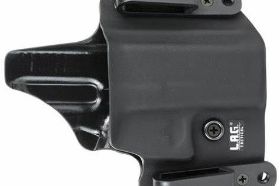 L.A.G. Tactical, Inc., Defender Series, OWB/IWB Holster, Fits Glock 19/23/32, Kydex, Right Hand, Black Finish 2 Sets of 1.5" belt loops for IWB and OWB wear Adjustable retention 10 degree forward cant (Adjustable) Slim profile for comfort Lifetime warranty Product Description The Defender is their most popular and most loved holster. The easily interchangeable belt loops take you seamlessly from your outside the waistband range set up, to your highly concealable inside the waistband daily carry in no time at all. The Defender features easily adjustable retention and they are designed to be so comfortable and lightweight , you may just forget you're wearing one. If you could just have one holster for the rest of your life, make this the one! Specifications UPC 811256020007 Manufacturer L.A.G. Tactical, Inc. Manufacturer Part # 1001 Model Defender Type Holster Hand Right Hand Finish/Color Black Fit Fits Glock 19 23 32 Frame/Material Kydex Subcategory Holsters Create Price Tag