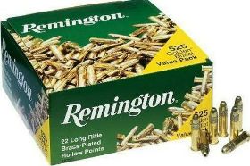 REMINGTON GOLDEN BULLET 22 LONG RIFLE 36 GRAIN PLATED LEAD HOLLOW POINT BOX OF 525 - 1622C Remington Golden Bullet 22 Long Rifle 36 Grain Plated Lead Hollow Point ammo for sale online at cheap discount prices with free shipping available on bulk 22 Long Rifle ammunition only at our online store TargetSportsUSA.com. Target Sports USA carries the entire line of Remington ammunition for sale online with free shipping on bulk ammo including this Remington Golden Bullet 22 Long Rifle 36 Grain Plated Lead Hollow Point. Remington Golden Bullet 22 Long Rifle 36 Grain Plated Lead Hollow Point ammo review offers the following information; This Remington 22 Long Rifle is loaded with a 36 grain Plated Lead Hollow Point bullet, so it feeds smoothly and ensures less failure rates and misfires. Designed for target and practice use, the 22 Long Rifle by Remington offers consistency in performance and great results. Remington Golden Bullet 22 Long Rifle is the best 22 Long Rifle ammo for your buck, considering the quality of their ammunition production compared to others. This Remington 22 Long Rifle package offers 525 brass cased rimfire cartridges, providing greater savings for marksmen who love to shoot and spend time outdoors target practicing or small game hunting. Remington puts the same level of care into making their rimfire ammunition as they do their centerfire ammo, so marksmen get the maximum performance from every shot. Whether it's getting young shooters started, practice plinking, small game hunting or keeping match shooters scoring high. Remington is one of the leaders in rimfire ammunition advancements! Their wide variety of loadings means that shooters are able to find the right ammo for their needs. The Remington 22 Long Rifle ammo features match grade accuracy and unbeatable quality. Remington offers the perfect 22 Long Rifle ammo for any occasion and delivers the quality shooters expect. This Remington 22 Long Rifle package offers 525 brass cased rimfire cartridges, providing greater savings for marksmen who love to shoot and spend time outdoors target practicing or small game hunting Remington Golden Bullet 22 Long Rifle is the best 22 Long Rifle ammo for your buck, considering the quality of their ammunition production compared to others Whether it's getting young shooters started, practice plinking, small game hunting or keeping match shooters scoring high MPN 1622C UPC 047700009100 Manufacturer REMINGTON AMMO Caliber 22 LONG RIFLE AMMO Bullet Type Plated Lead Hollow Point Muzzle Velocity 1280 fps Muzzle Energy 131 ft. lbs. Primer Boxer Casing Brass Casing Ammo Rating Competition, Hunting, & Plinking 22 Long Rifle Ammo