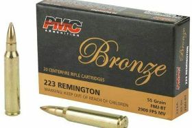 MPN 223A UPC 741569060080 Manufacturer PMC AMMO Caliber 223 REMINGTON AMMO Bullet Type Full Metal Jacket Muzzle Velocity 3200 fps Muzzle Energy 1250 ft. lbs. Primer Boxer Casing Brass Casing Ammo Rating Target and Practice 223 Remington Ammo