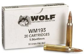 WOLF GOLD 5.56MM NATO M193 AMMO 55 GRAIN FULL METAL JACKET Wolf Gold 5.56mm ammo for sale online at cheap discount price with free shipping available on bulk 5.56mm ammunition only at our online store TargetSportsUSA.com. This is the real deal, lowest priced 5.56mm Remington ammo on the market made by Wolf Gold. Wolf Gold 5.56mm ammo features a 55 Grain FMJ bullet, brass casing and a non-corrosive primer. This 5.56mm ammunition is 100% reloadable if you choose to save your brass and reload your 5.56mm ammo. Packaged in 20 rounds boxes, 50 boxes per case (1000 rounds), TargetSportsUSA.com offers free shipping on any bulk M193 ammo, including Wolf Gold 5.56mm ammo. Wolf Gold 5.56mm ammo is new production manufactured in Taiwan to M193 Specs using a 55 grain copper jacketed full metal jacket. This 5.56mm ammo is great for high volume shooters that are looking to get high quality brass-cased ammo at a cheap price tag. Target Sports USA has a great price for this new Wolf Gold 5.56mm ammo for sale which also includes free shipping if you buy in bulk. Wolf Gold 5.56mm ammo is packaged 20 rounds per box and 1000 rounds per bulk case, 50 boxes of 20 rounds each. Although, this Taiwan made 5.56mm ammo is new to the US market, the first reviews and testing yield great results and positive feedback. Shooters across the nation are in love with Wolf Gold 5.56mm ammo and making it their primary target and high volume round. For those shooters that love to reload 5.56 ammo, Wolf Gold 5.56 ammo offers brand new virgin brass casings that has never been shot before and can be reloaded up to 7 times. Shoot your Wolf Gold 5.56 ammo, save the brass, reload and hit the range again. Free Shipping on bulk 5.56 ammo, from Target Sports USA Target & Practice 5.56mm Remington ammunition Cheap 5.56mm Ammo made for high volume AR-15 shooters MPN WM193 UPC Manufacturer WOLF GOLD AMMO Caliber 5.56MM AMMO Bullet Type FMJ-Full Metal Jacket Muzzle Velocity 3250 fps Muzzle Energy 1290 ft. lbs Primer Boxer Casing Brass Case Ammo Rating Target 5.56mm Ammo
